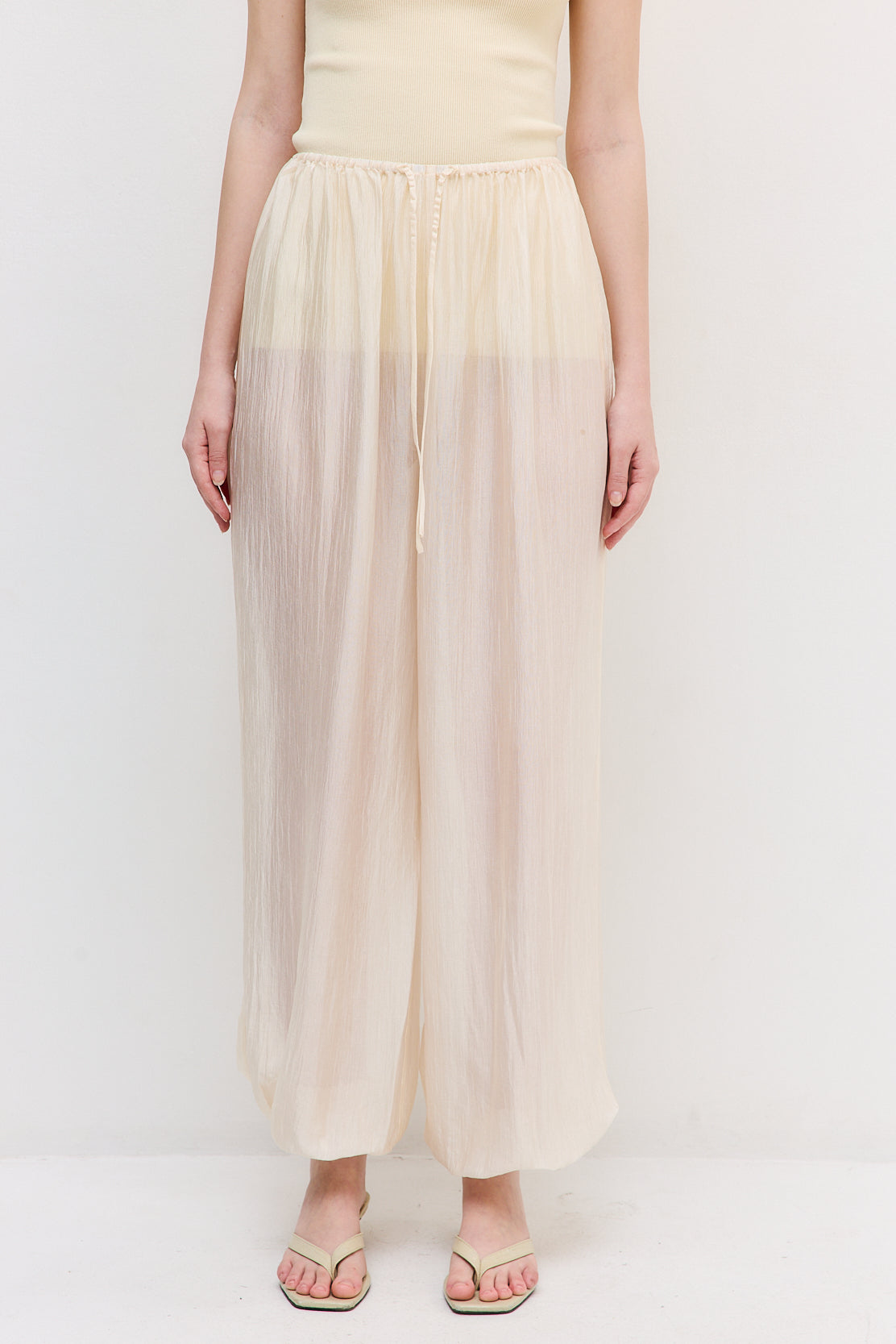 Semi Sheer Chiffon Balloon Pants