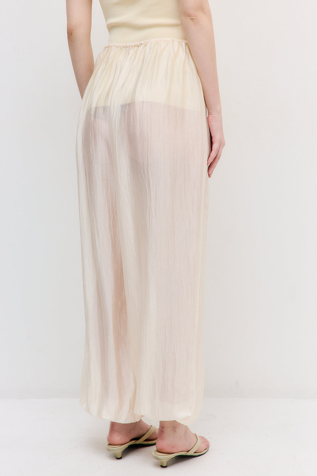 Semi Sheer Chiffon Balloon Pants