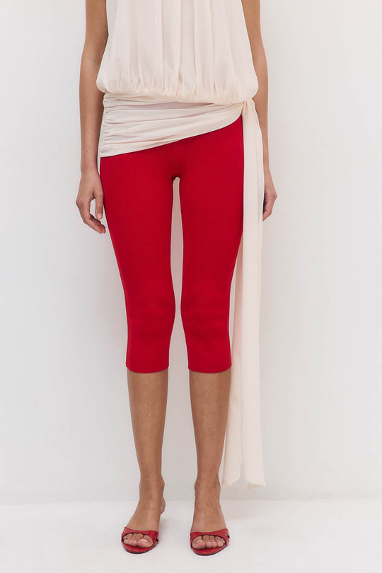 Tight Ribbed Capri Leggings