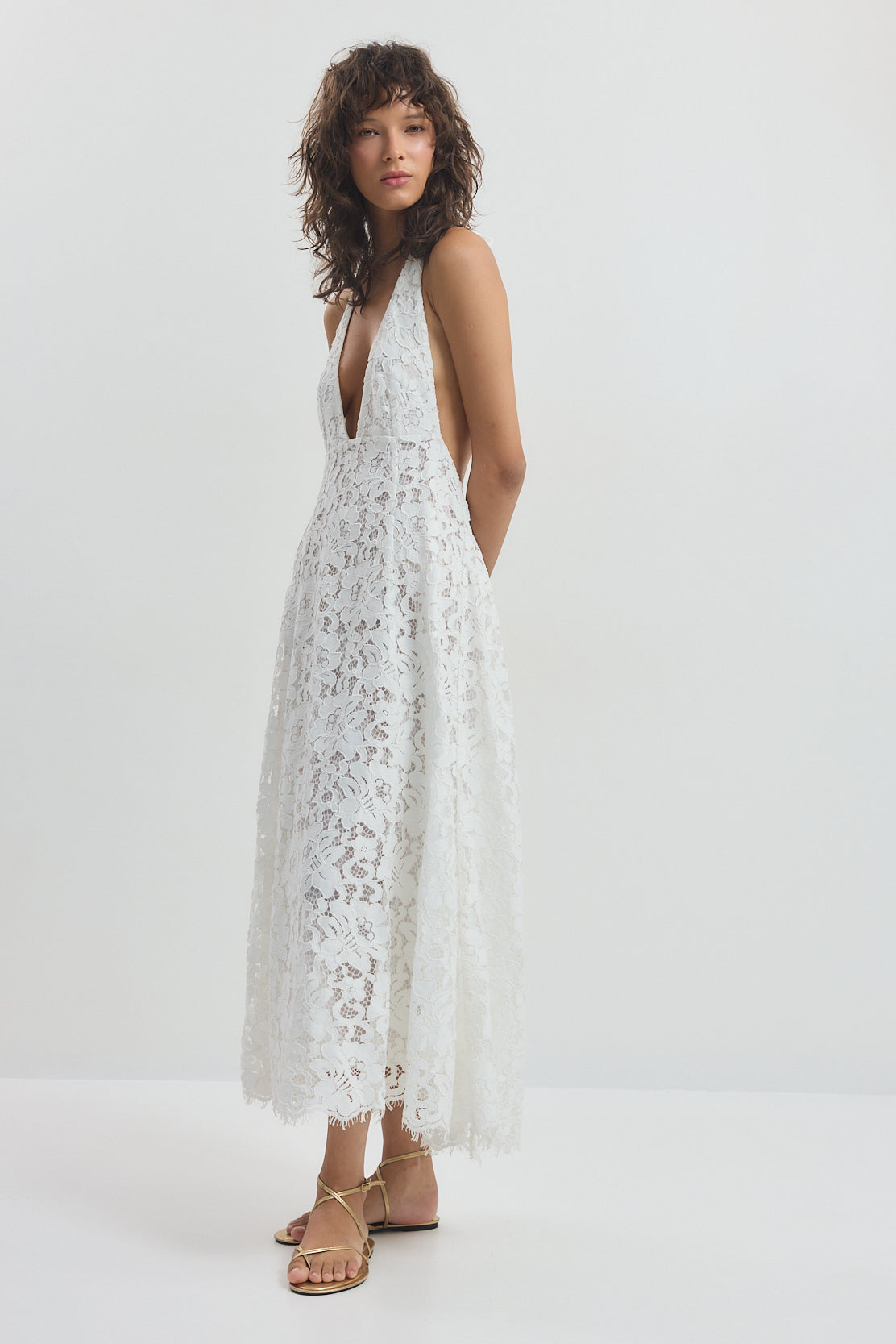 Deep V Lace Dress