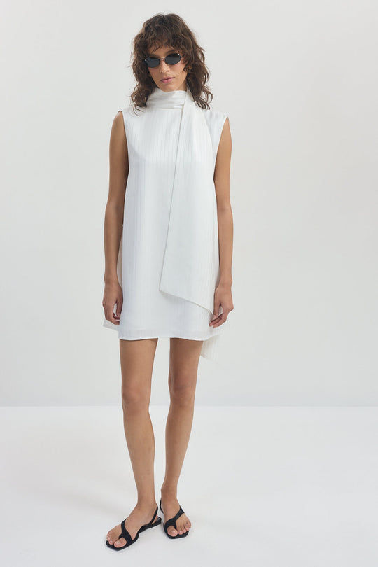 V Back Scarf Dress