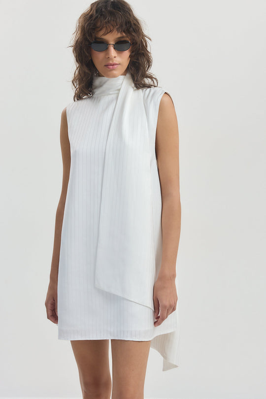 V Back Scarf Dress