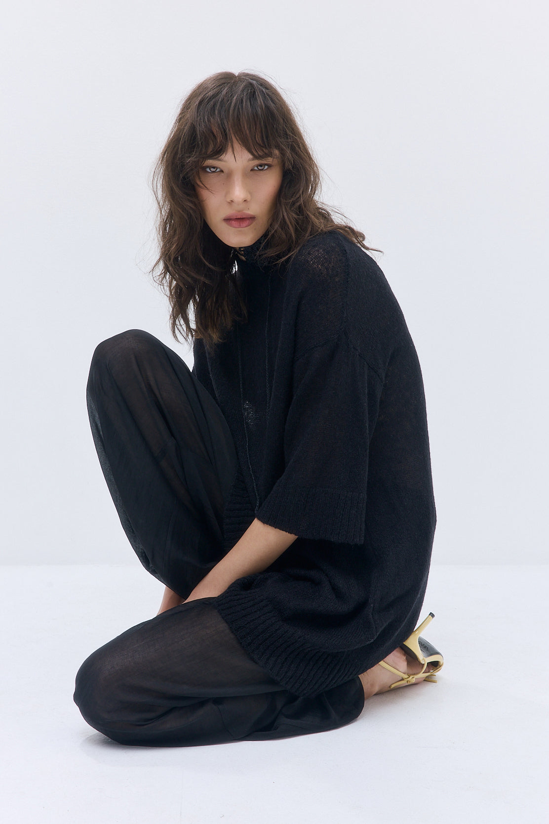 Fuzzy Sheer Oversized Long Top - Dé Rococo