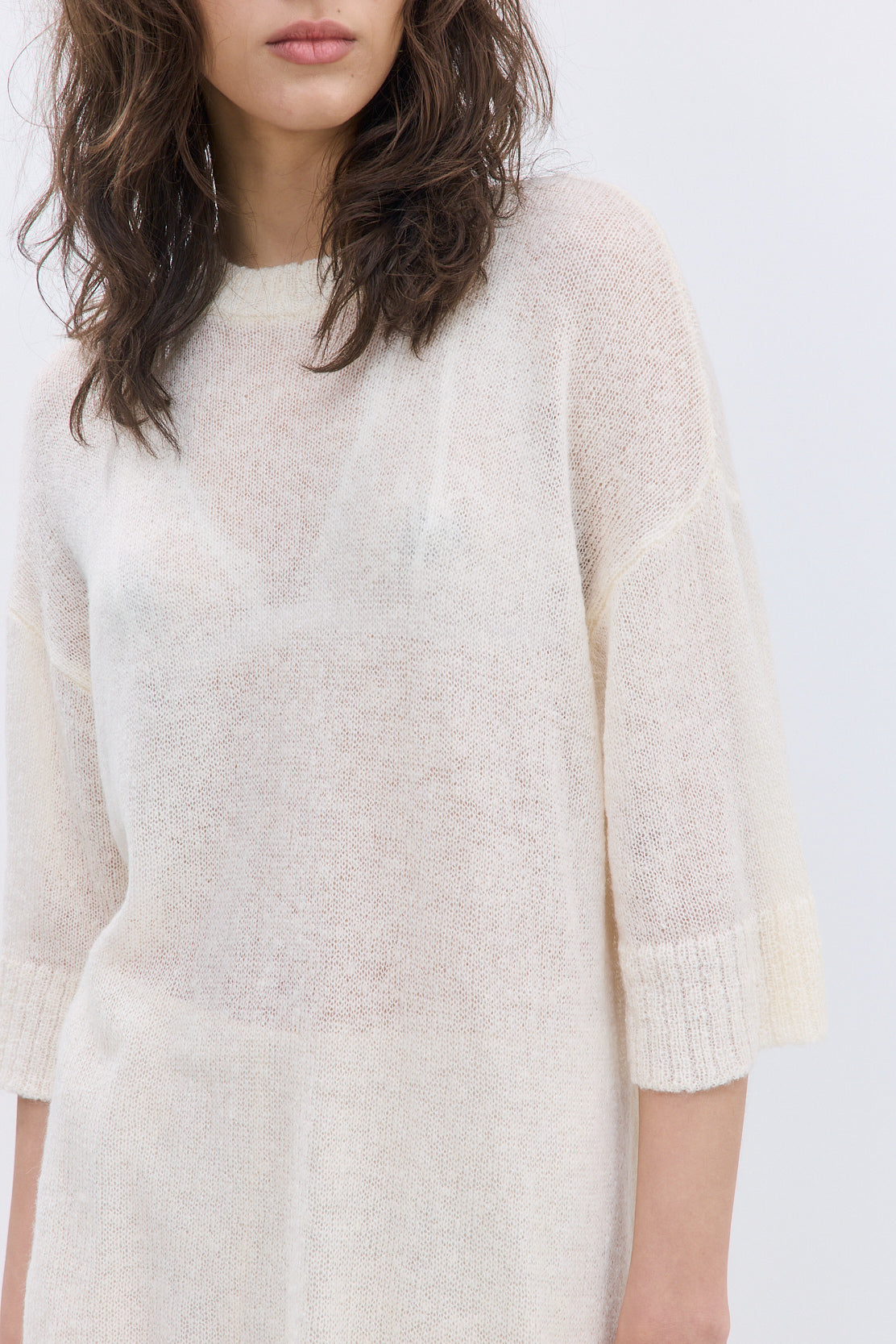 Fuzzy Sheer Oversized Long Top