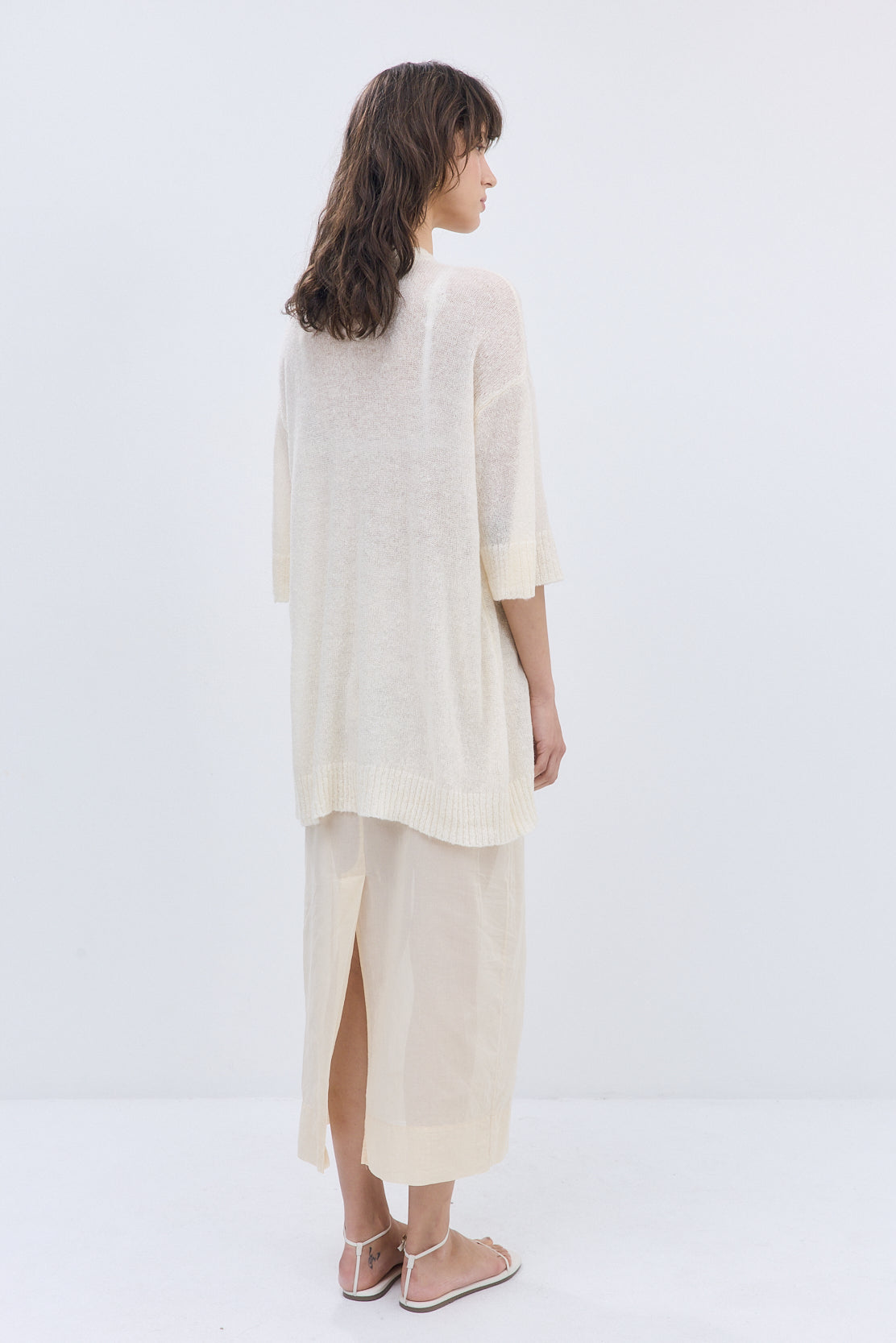 Fuzzy Sheer Oversized Long Top