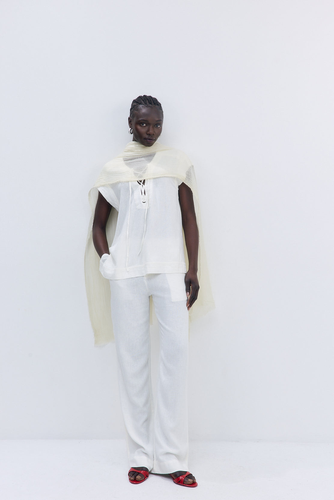 Linen String Tie Top