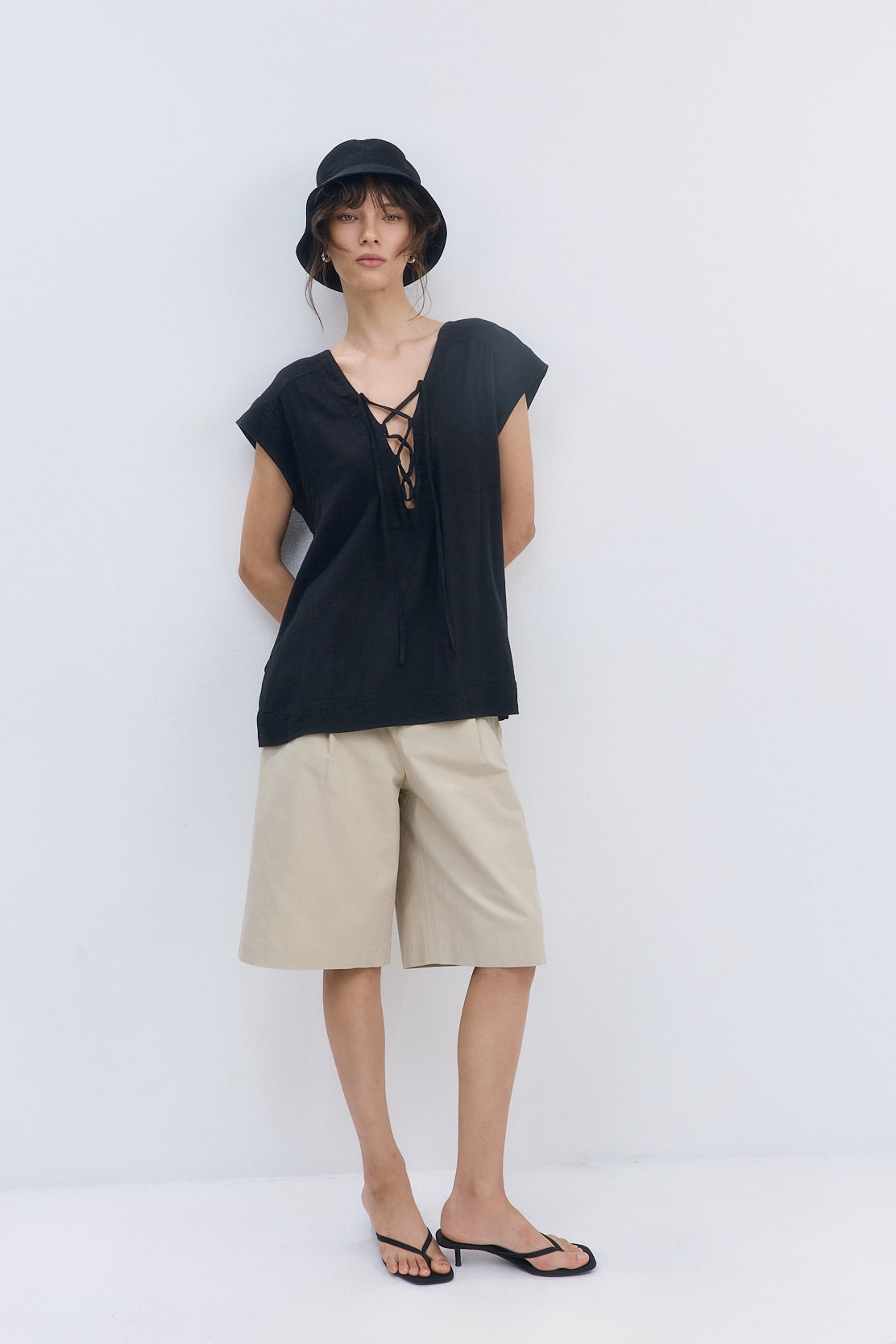 Linen String Tie Top