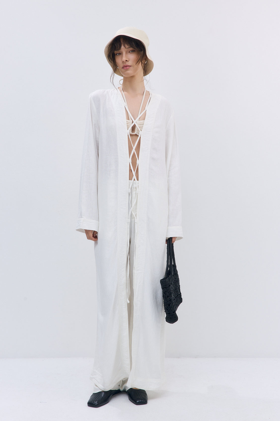 Linen String Tie Cover Up