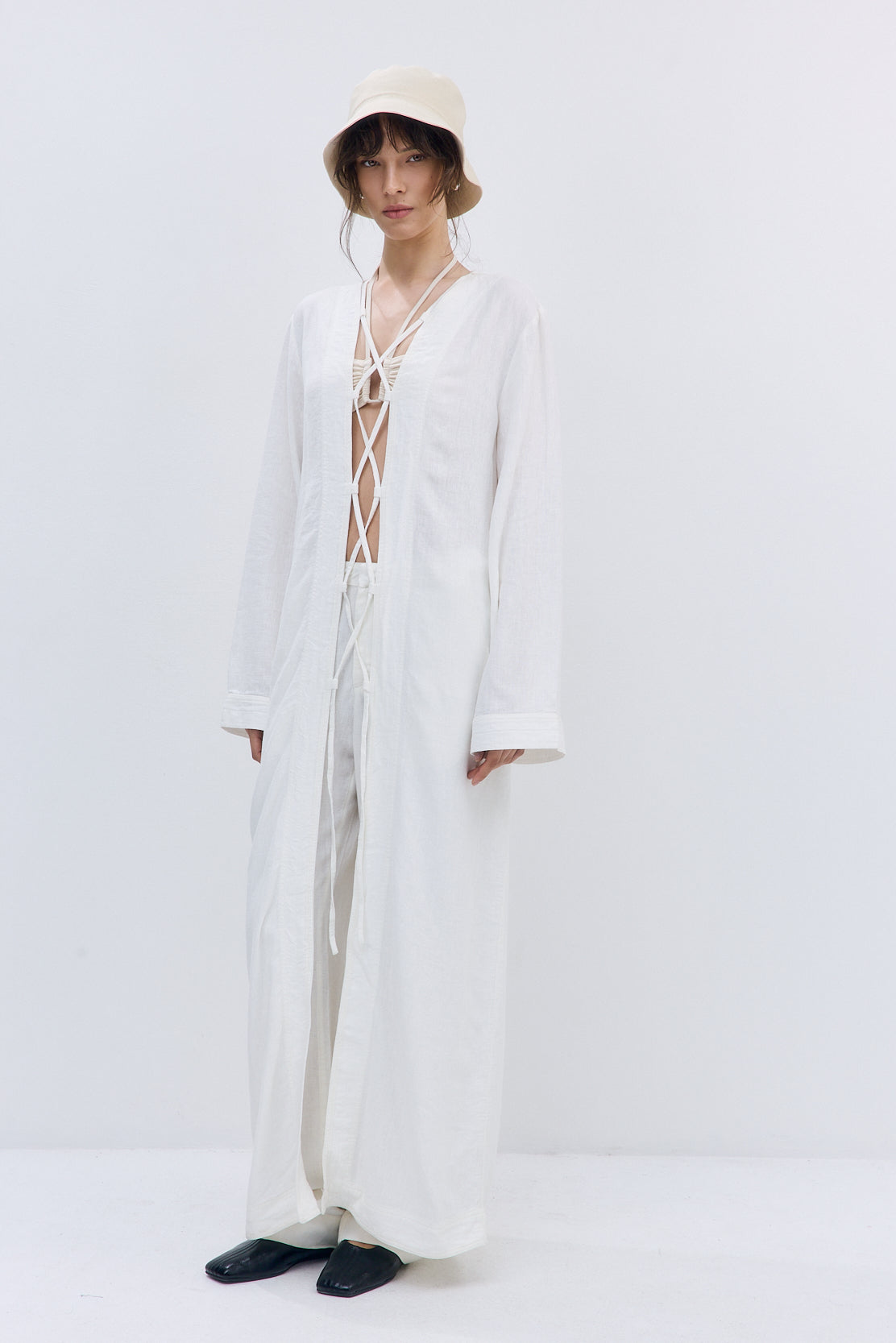 Linen String Tie Cover Up