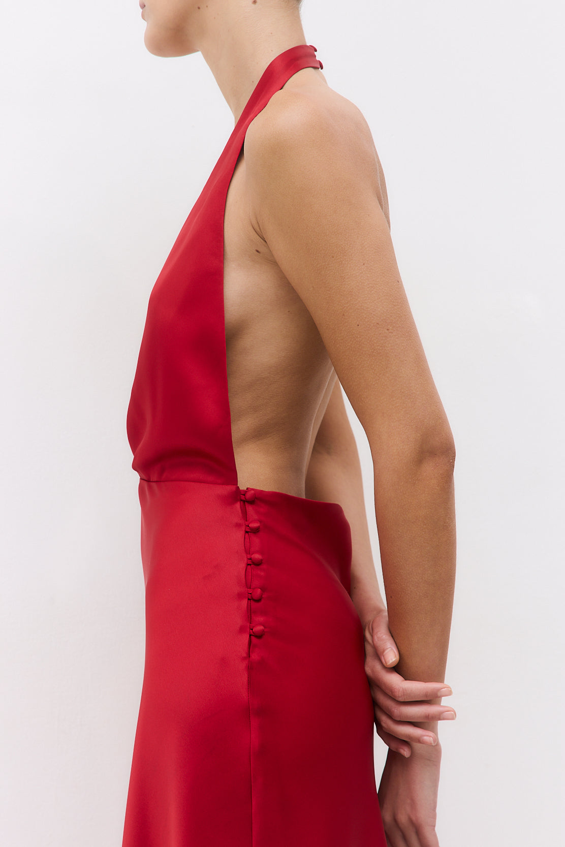 Satin Halter Maxi Dress