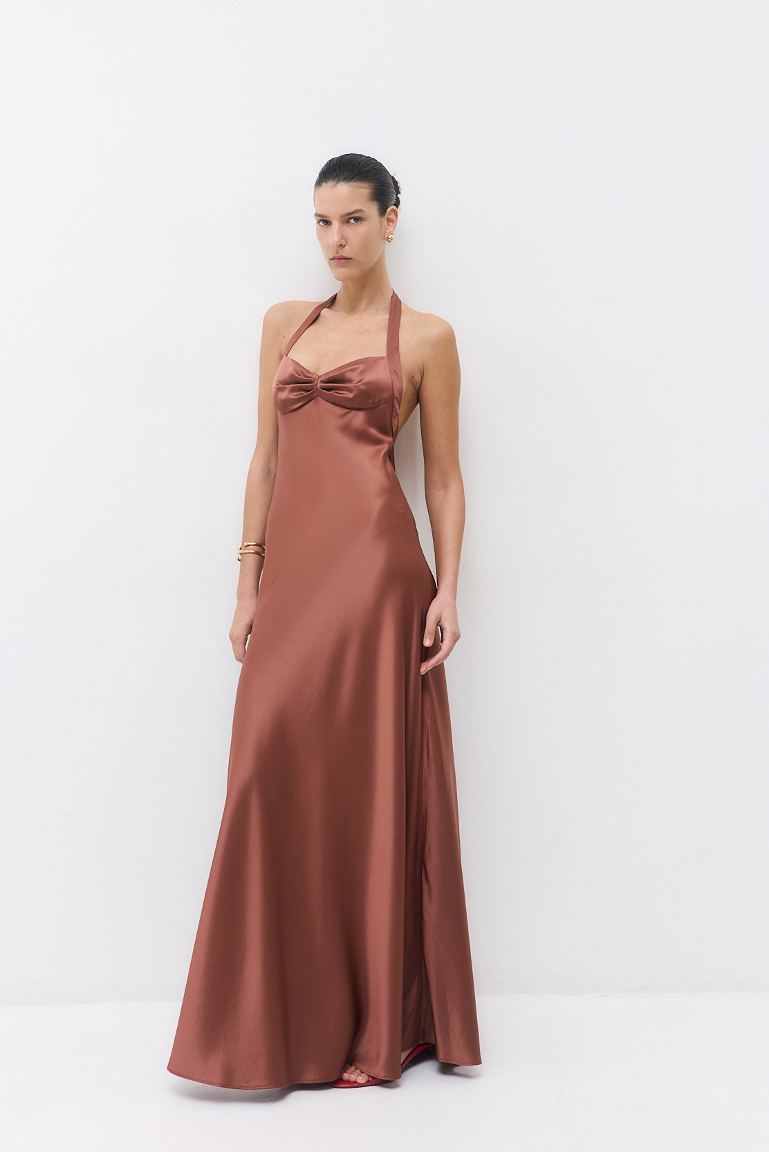 Satin Cup Maxi Dress