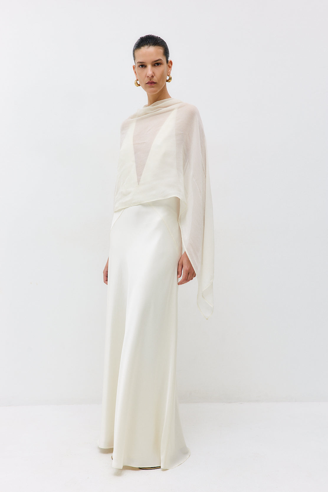 Deep V Satin Maxi Dress