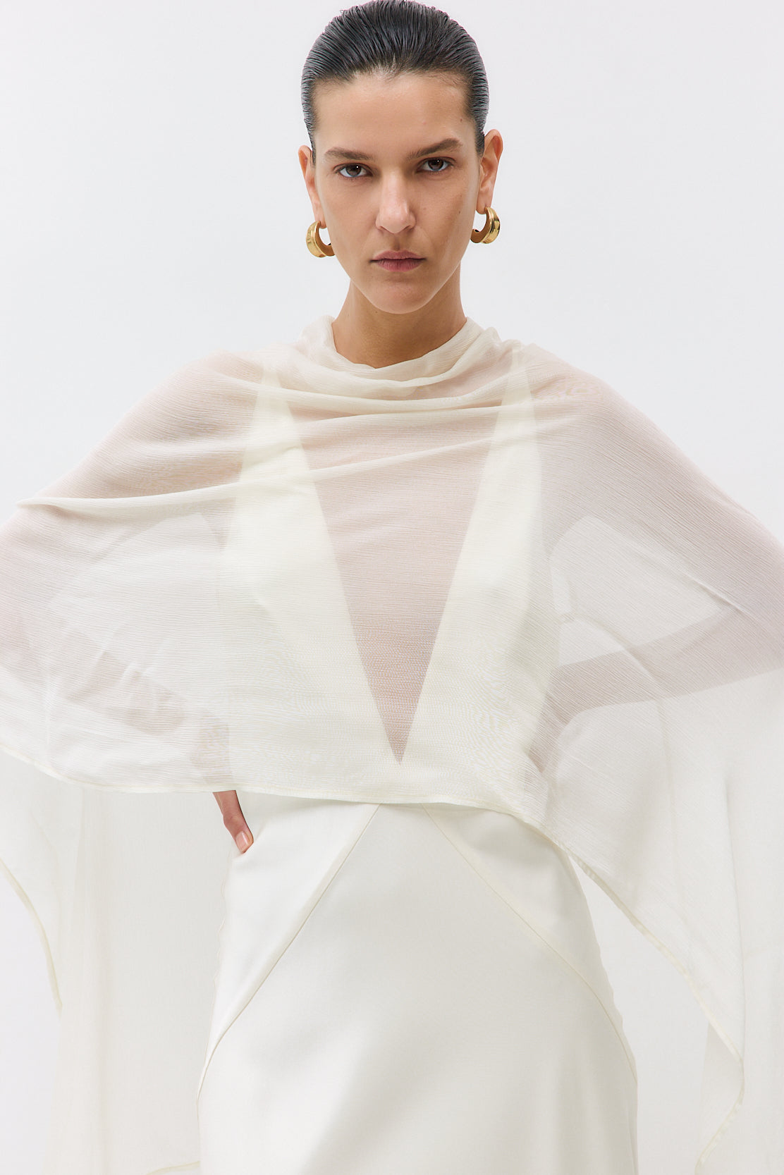 Deep V Satin Maxi Dress