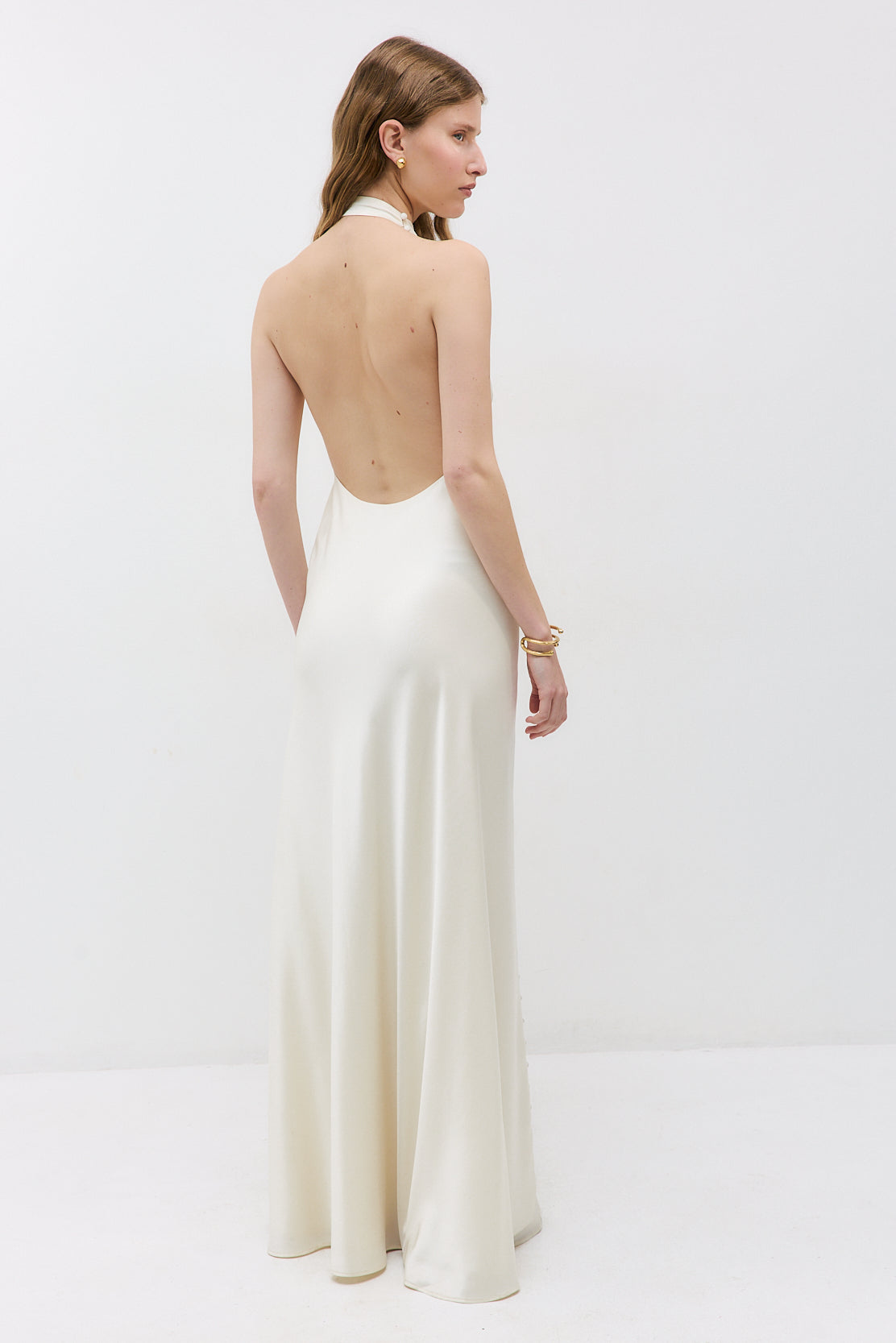 Satin Drape Maxi Dress