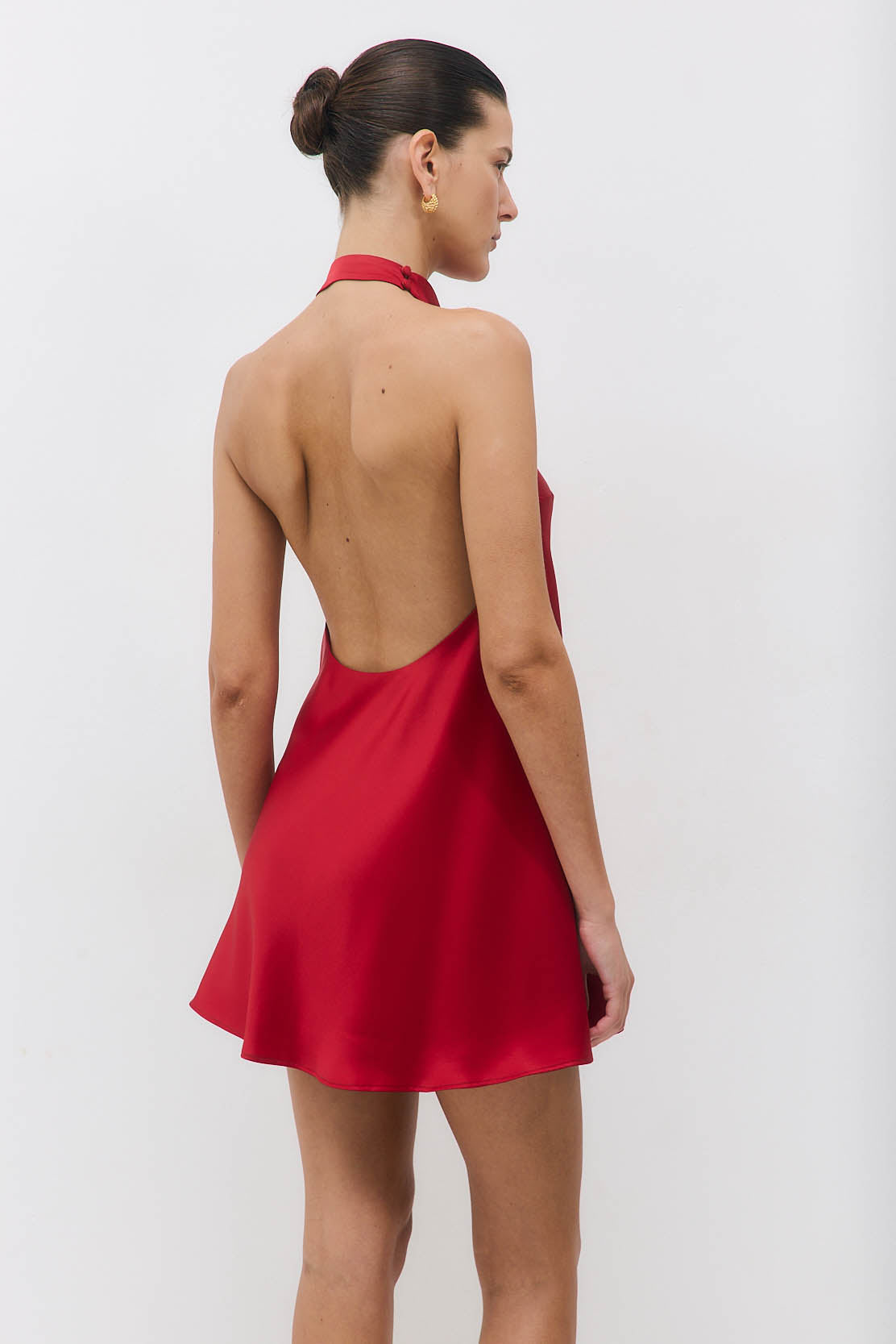 Satin Drape Mini Dress