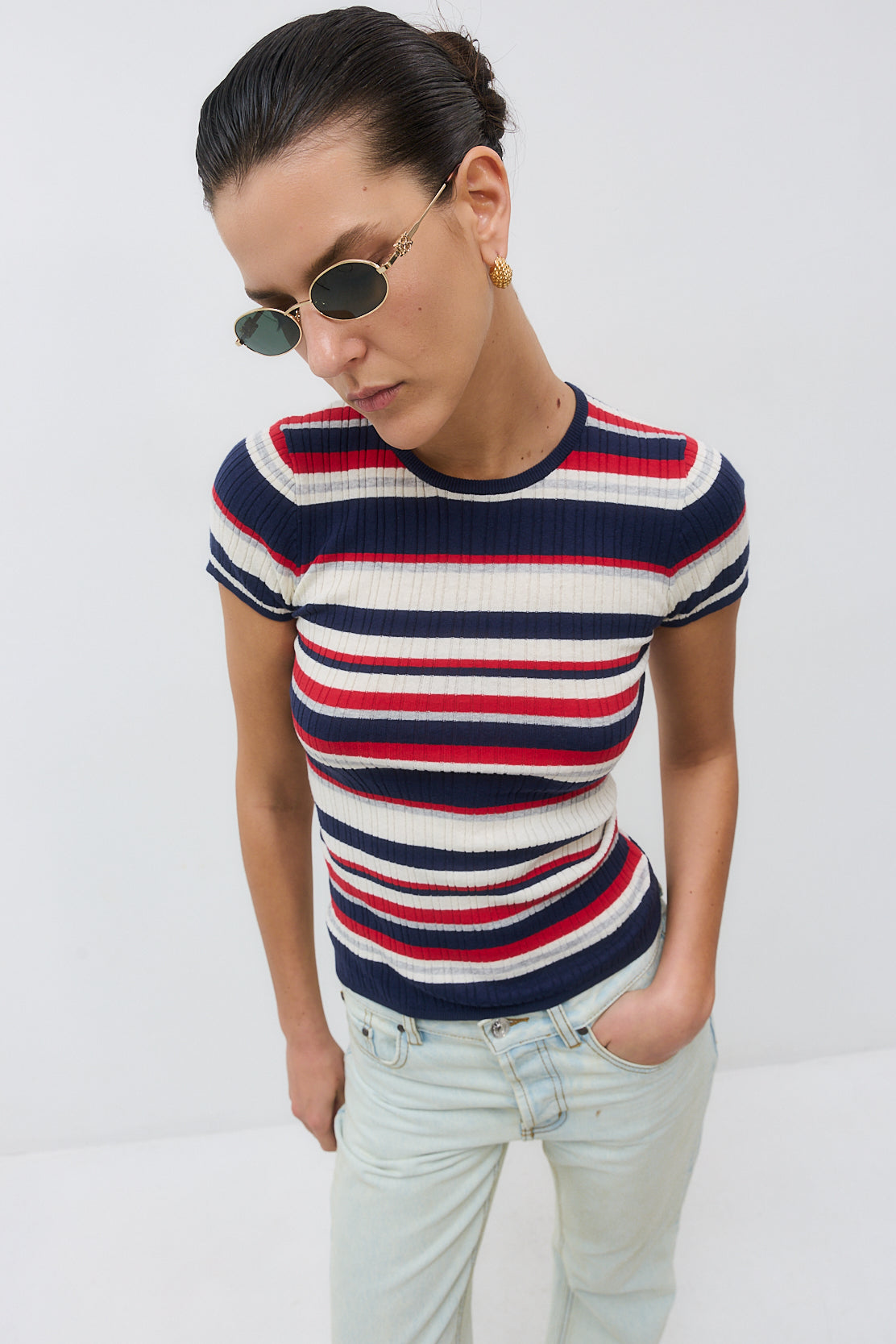 Ribbed Striped Top