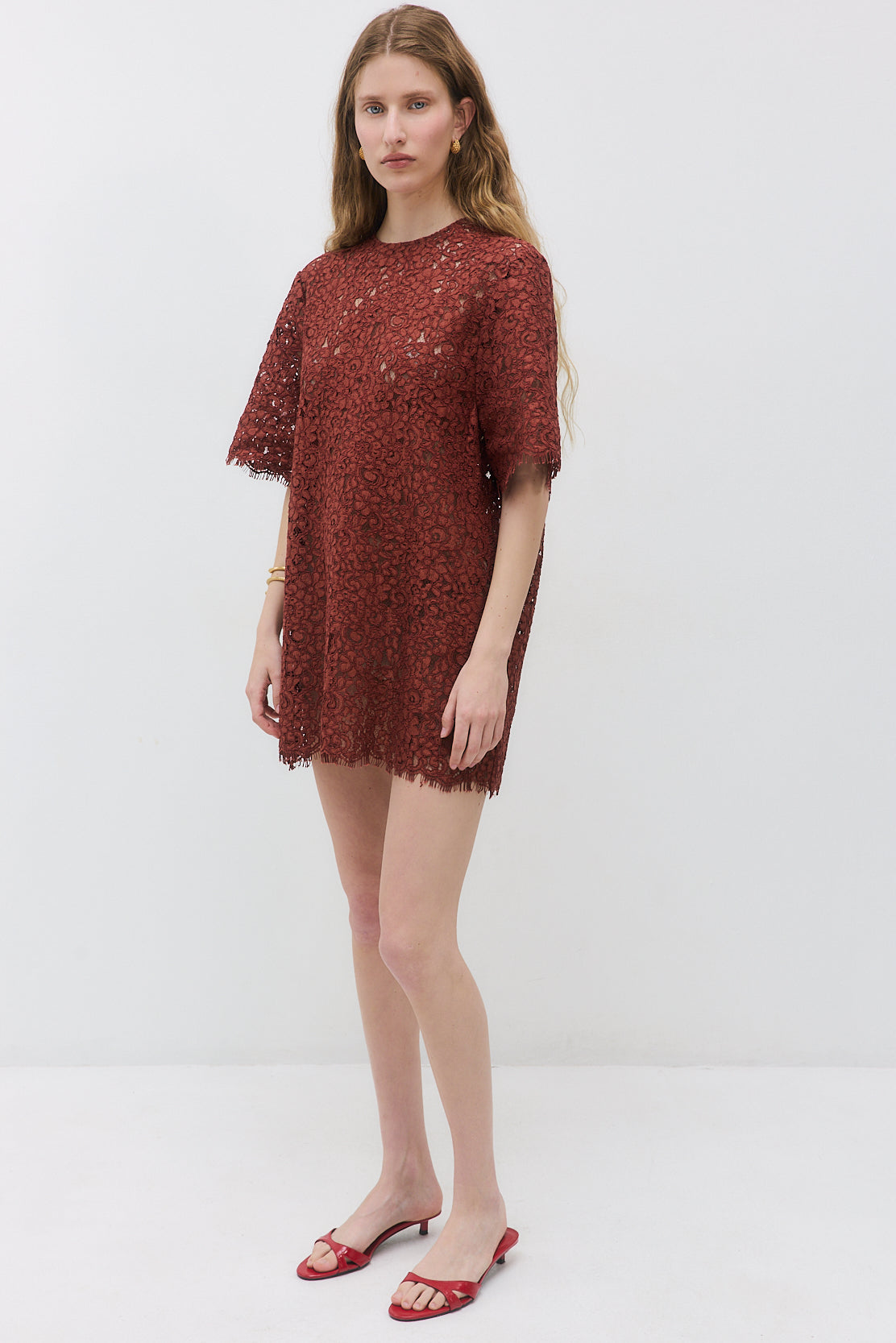 Boxy Lace Mini Dress