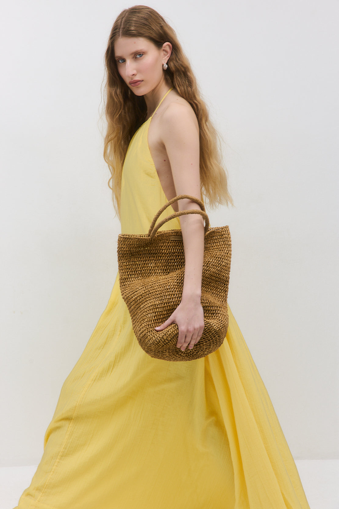 Raffia Crochet Bucket Bag