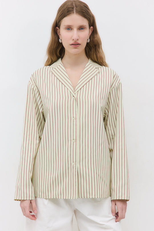 Open Collar Poplin Shirt