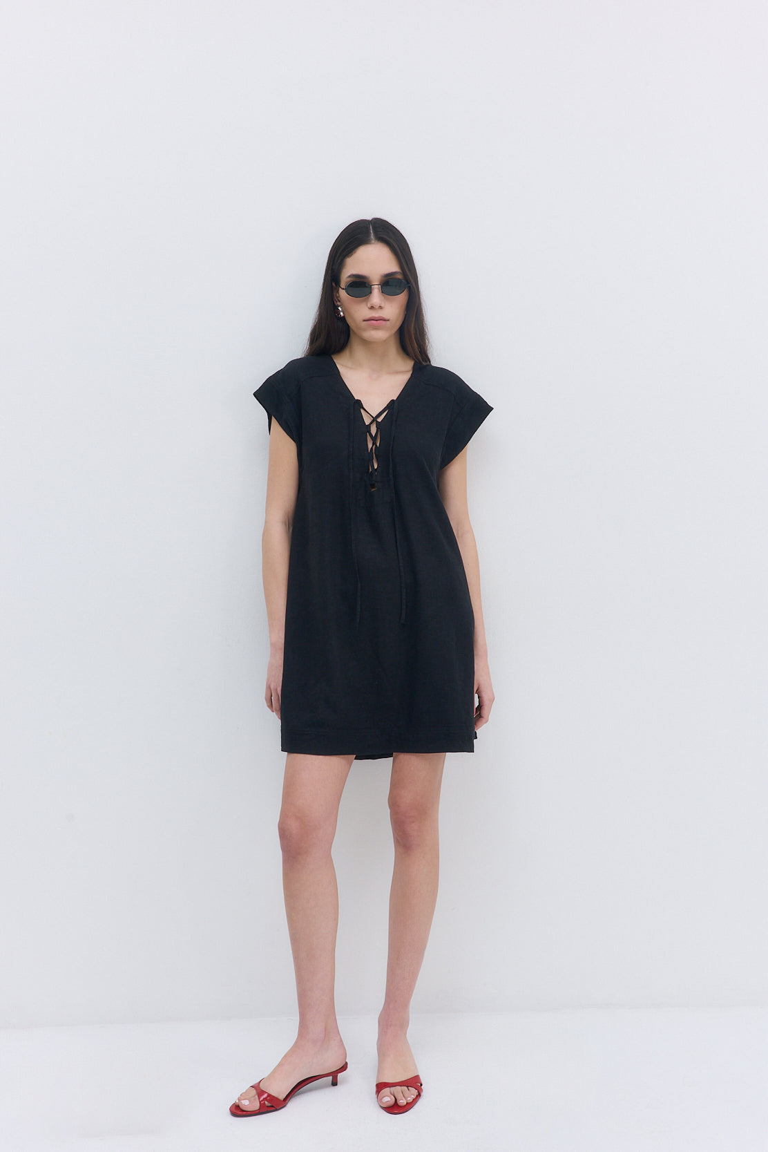 Linen String Tie Dress