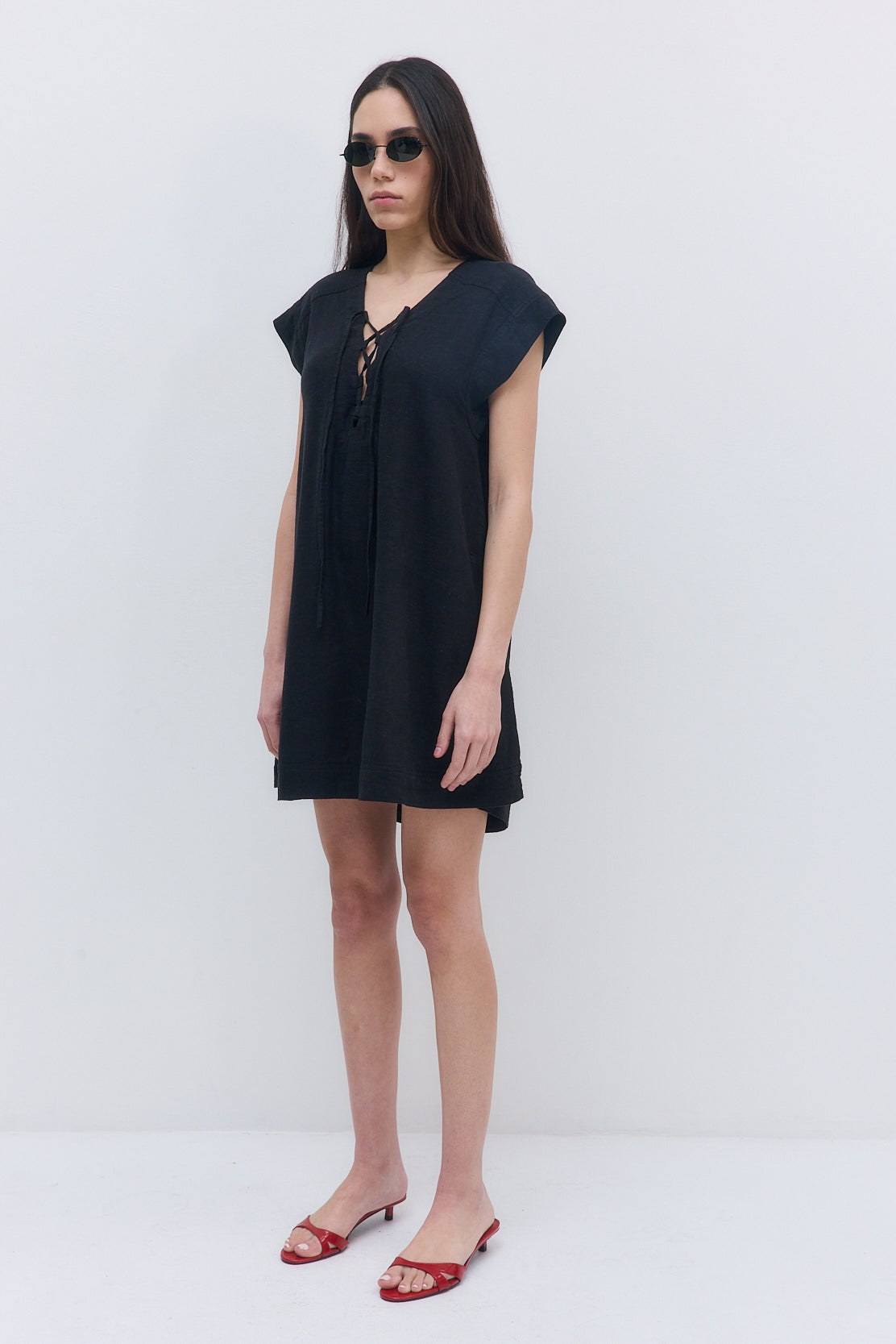 Linen String Tie Dress