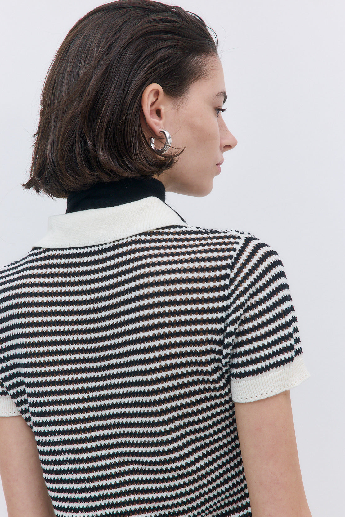 Striped Crochet Polo