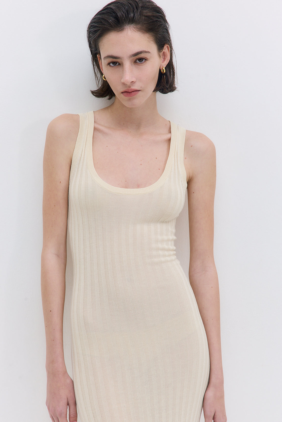 Deep Scoop Ribbed Maxi Dress