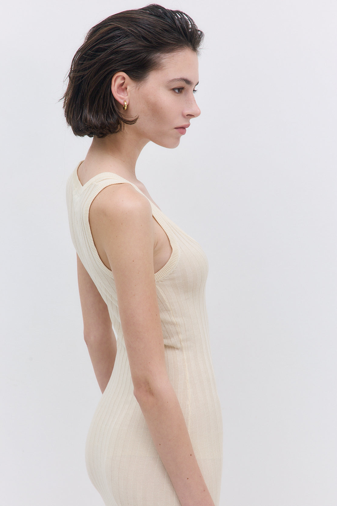 Deep Scoop Ribbed Maxi Dress