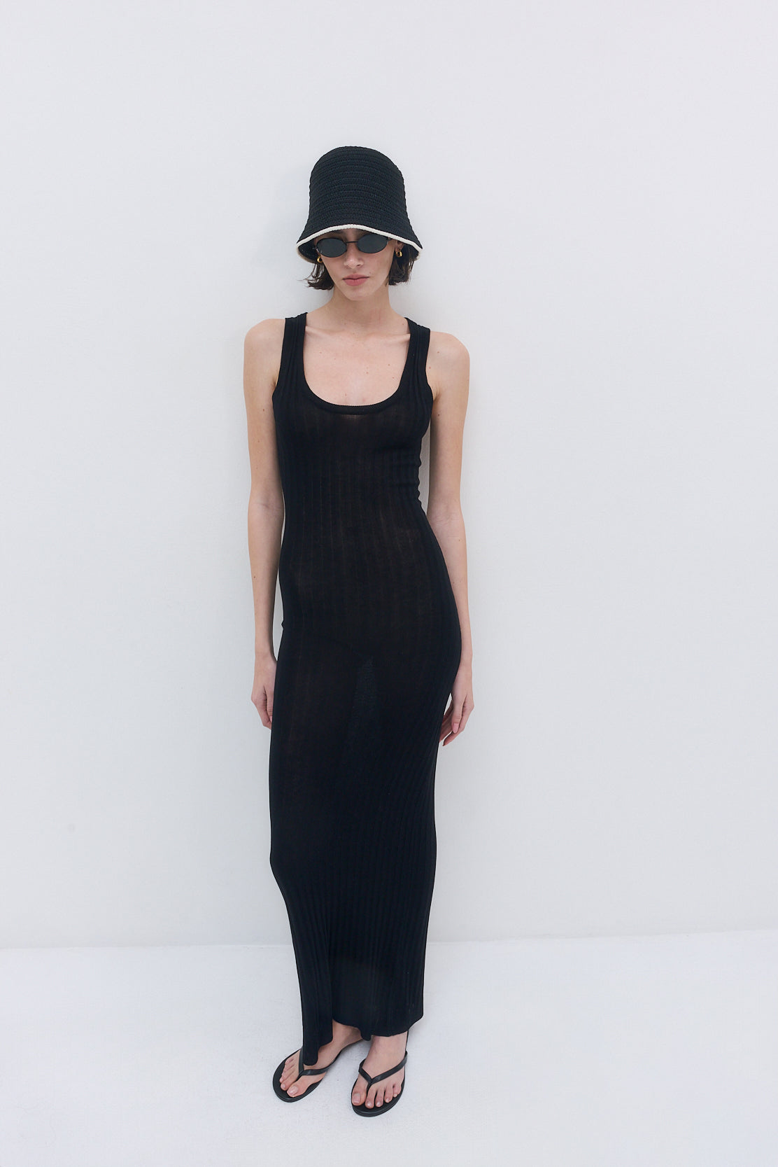 Deep Scoop Ribbed Maxi Dress