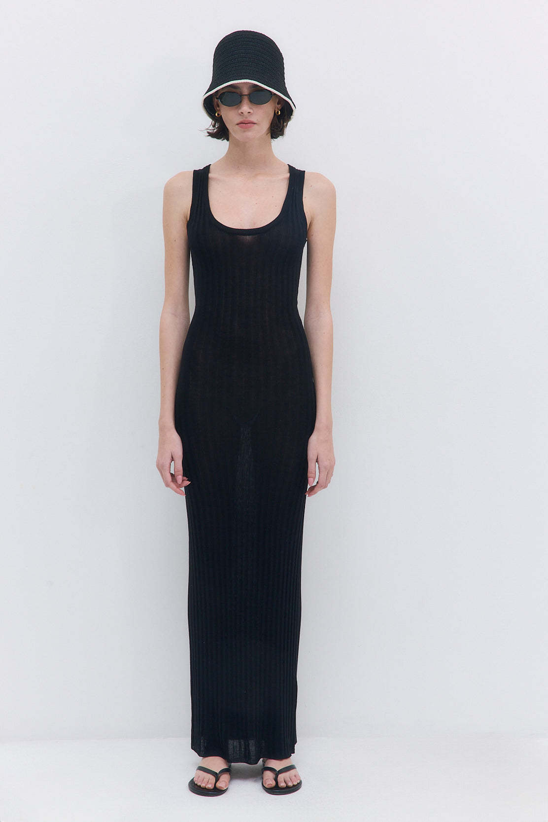 Deep Scoop Ribbed Maxi Dress