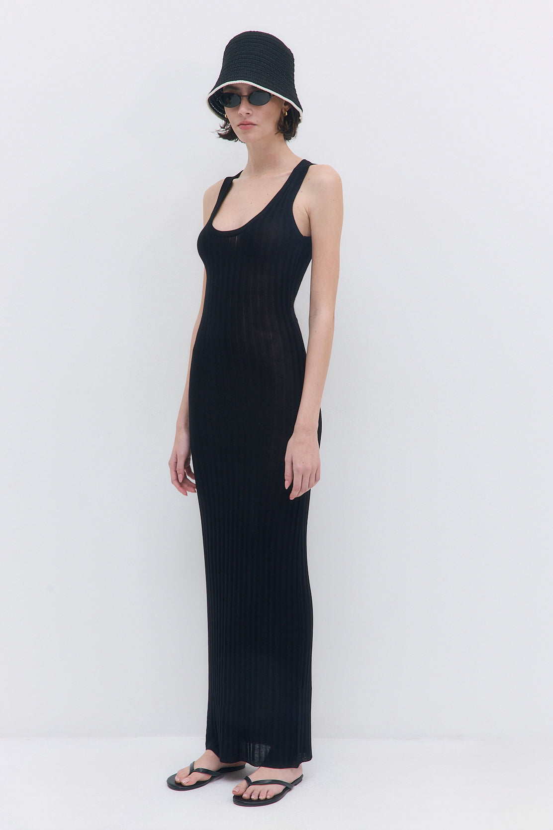 Deep Scoop Ribbed Maxi Dress