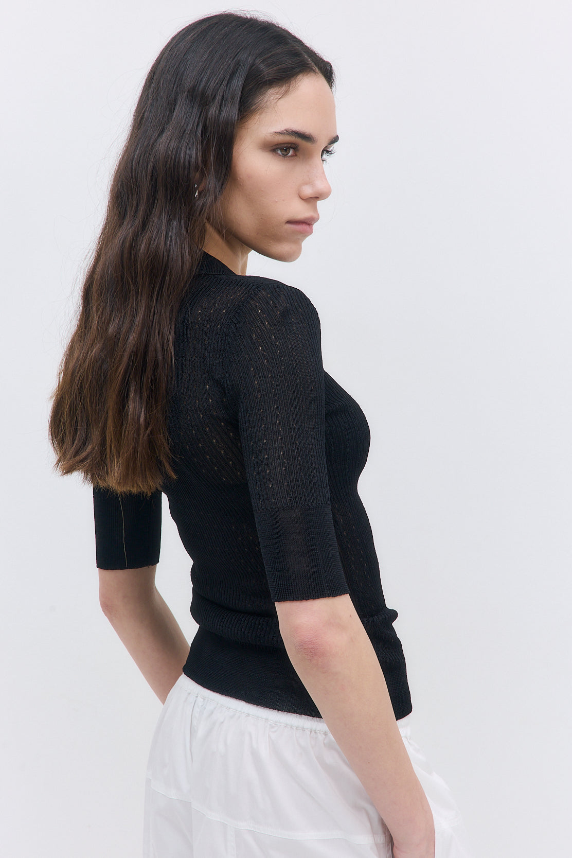Sheer Crochet Polo