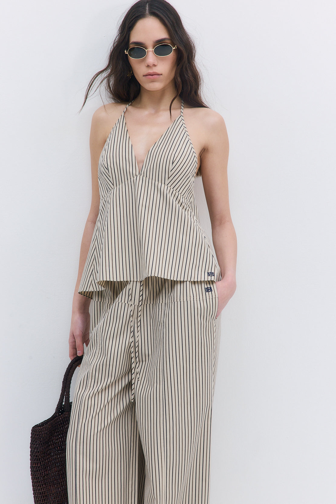 Poplin V Neck Blouse