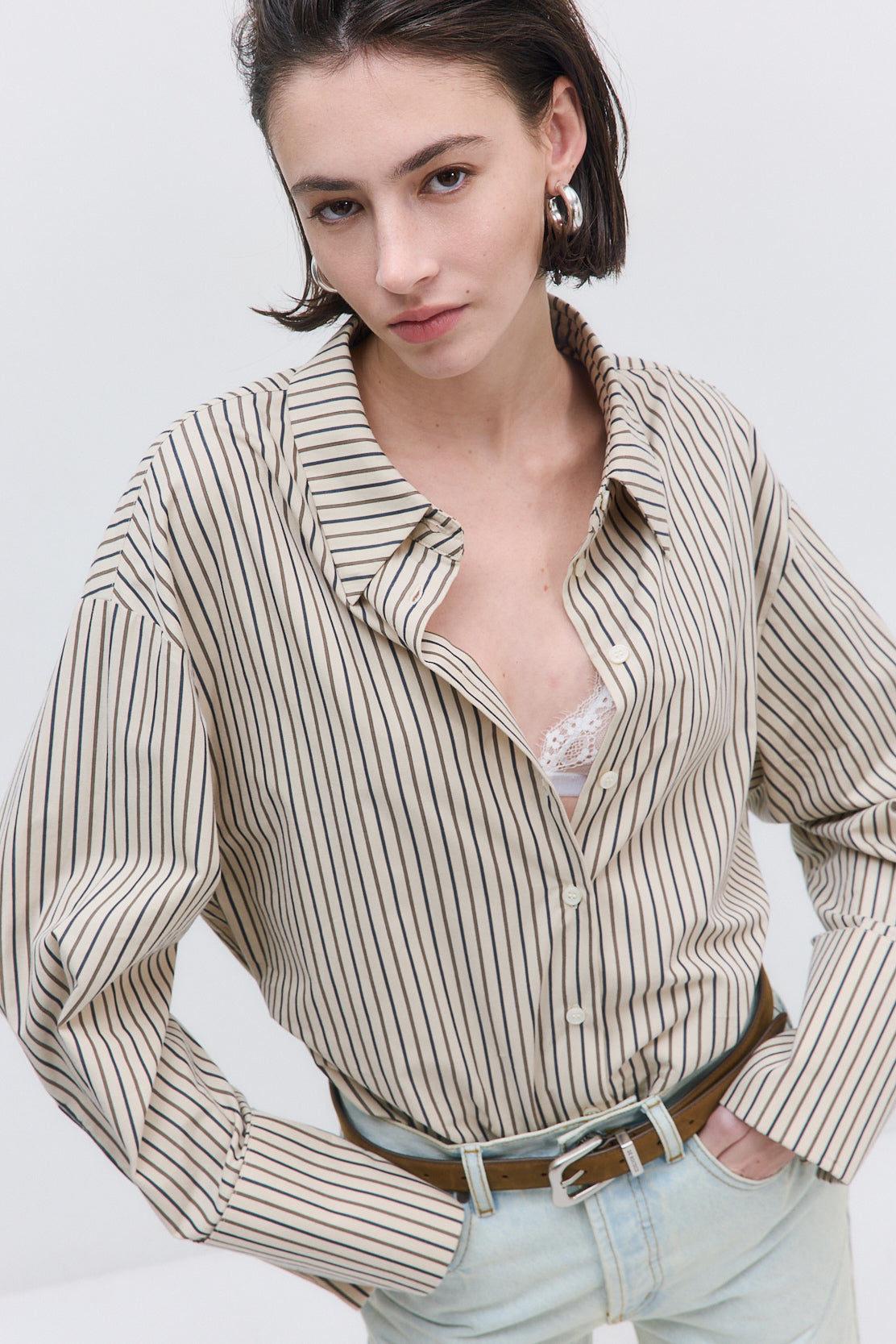 Wide Cuff Poplin Button Down - Dé Rococo