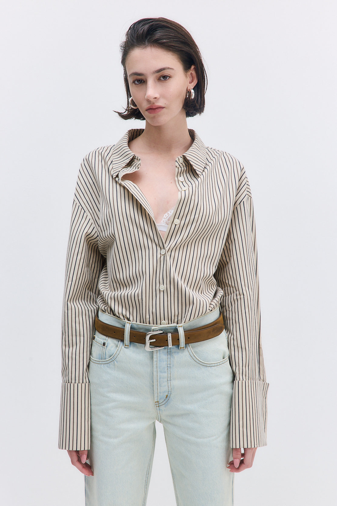 Wide Cuff Poplin Button Down - Dé Rococo