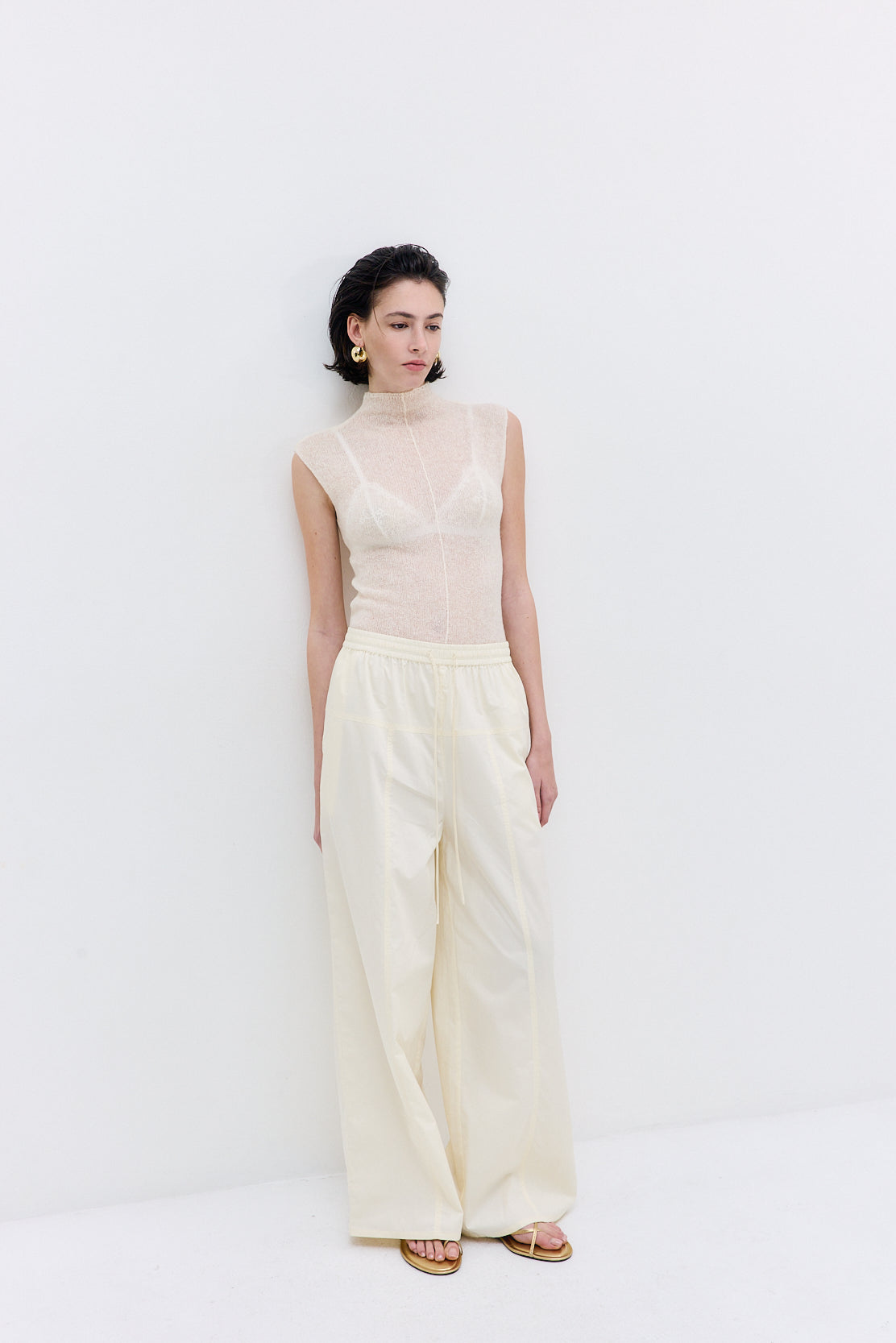 Poplin Wide Leg Pants