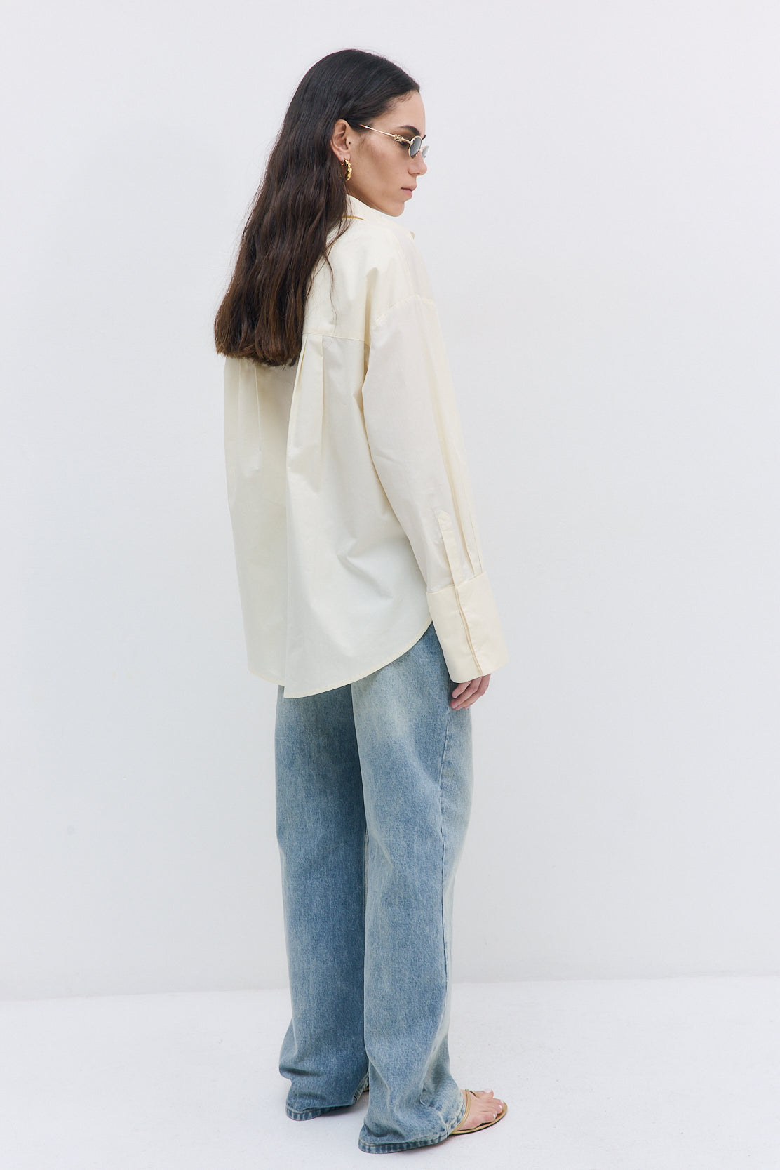 Wide Cuff Poplin Button Down