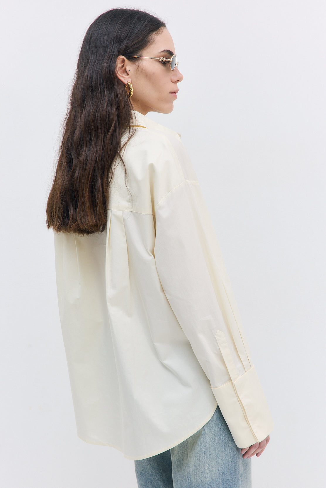 Wide Cuff Poplin Button Down