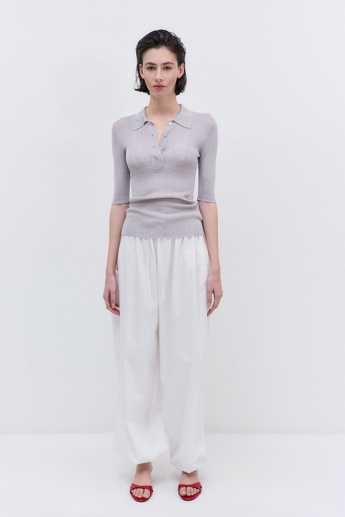 Sheer Crochet Polo