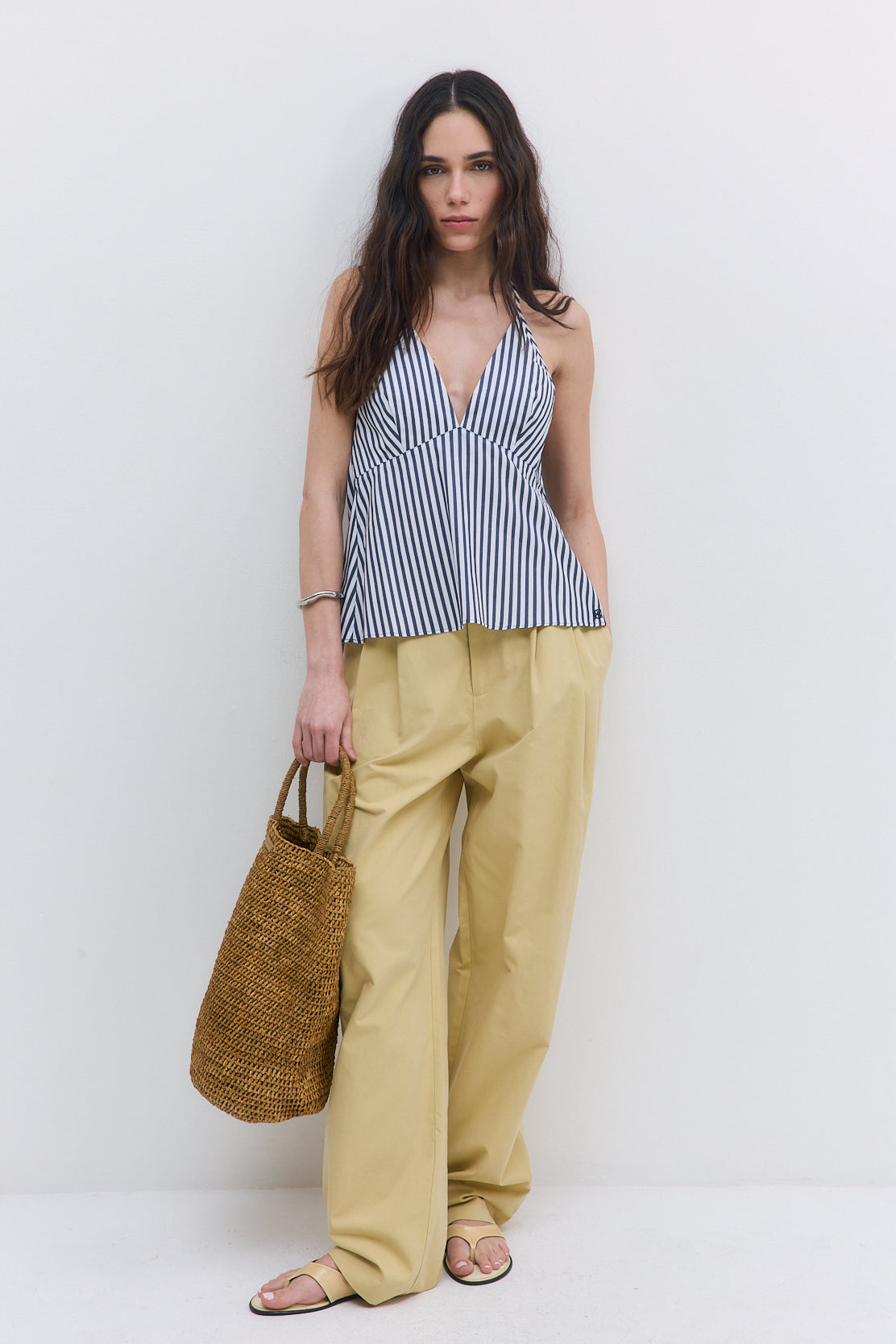 Pleated Barrel Pants