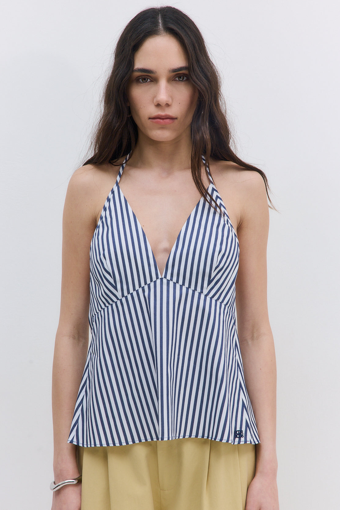 Poplin V Neck Blouse