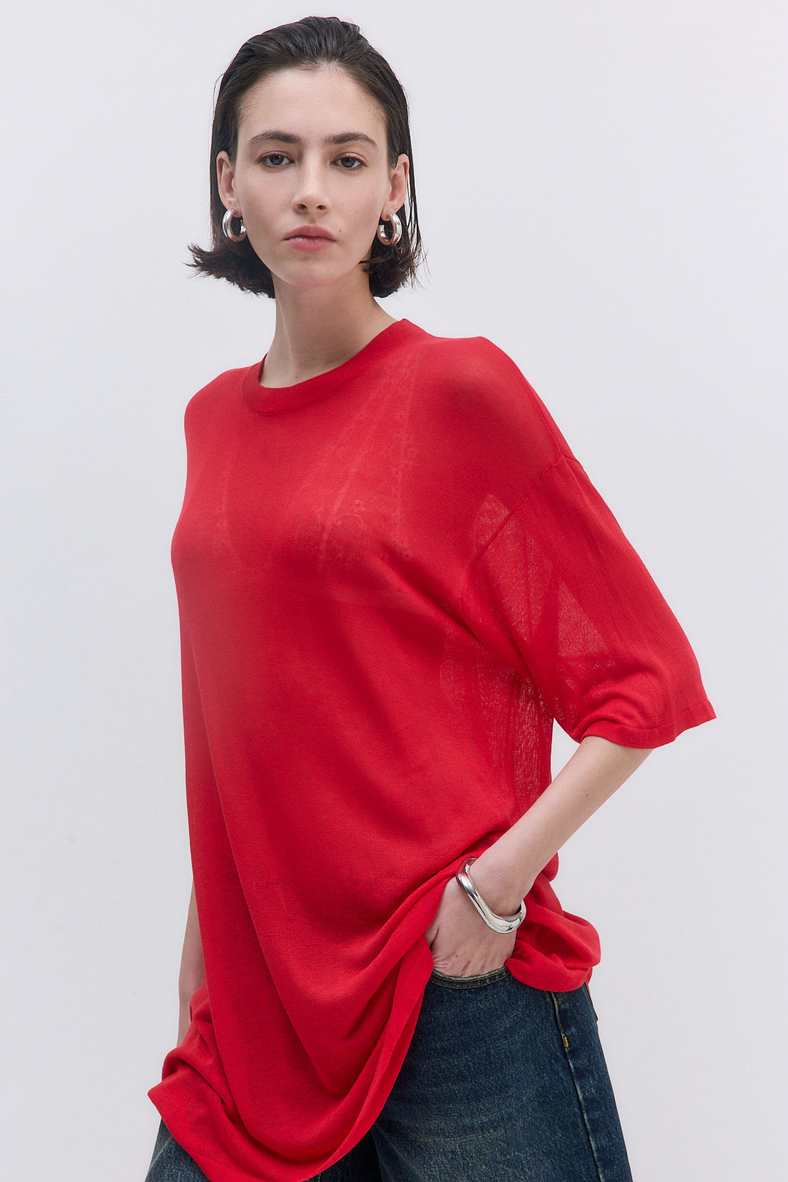 Semi Sheer Oversized Top