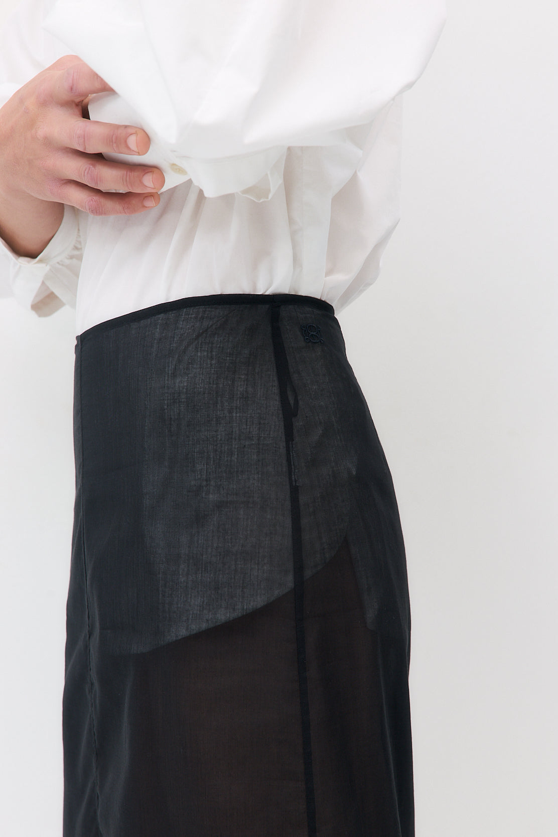 Sheer Organza Midi Skirt