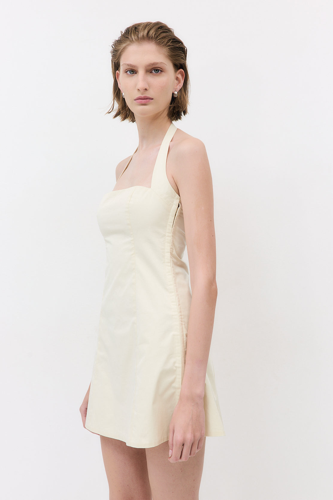 Fitted Poplin Halter Dress