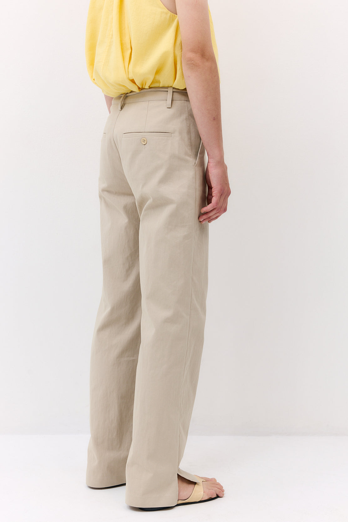 Mid Waist Cotton String Pants