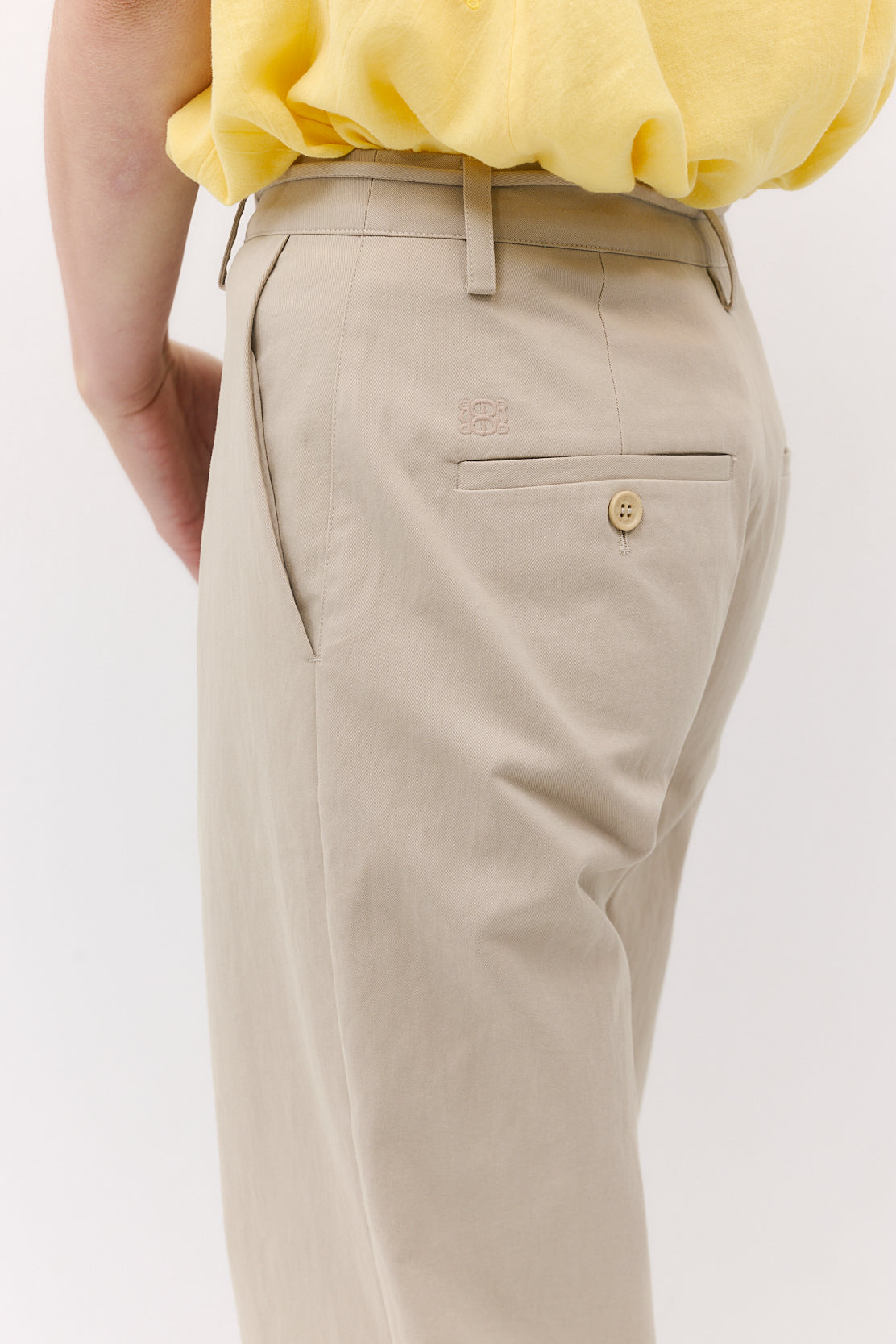 Mid Waist Cotton String Pants