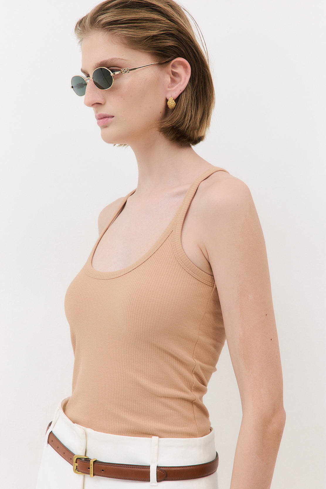 Ribbed Scoop Neck Tank