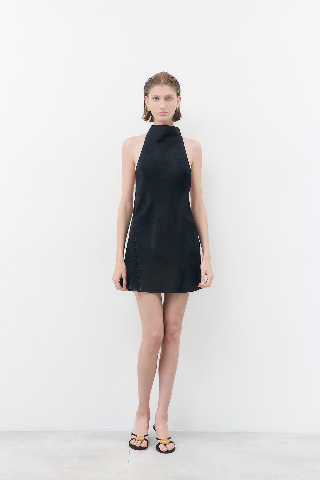 Satin Drape Mini Dress