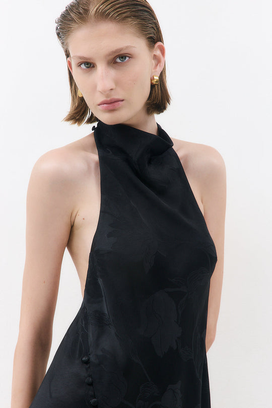 Satin Drape Mini Dress