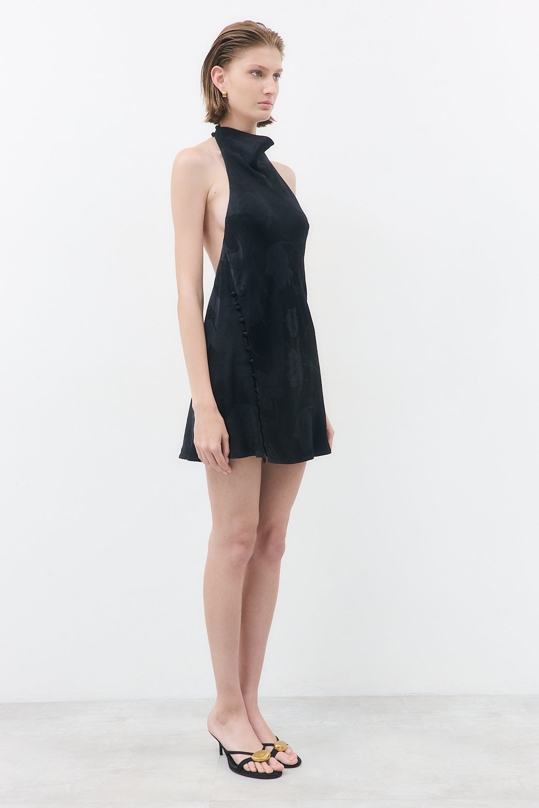 Satin Drape Mini Dress